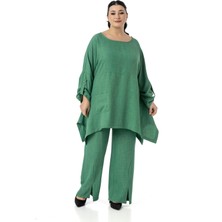 Disentis Modest Büyük Beden Rahat Kesim Bluz Pantolon Siyah Ikili Takım