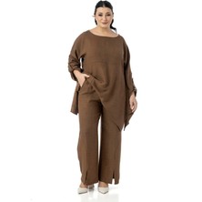Disentis Modest Büyük Beden Rahat Kesim Bluz Pantolon Siyah Ikili Takım