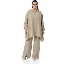Disentis Modest Büyük Beden Rahat Kesim Bluz Pantolon Siyah Ikili Takım