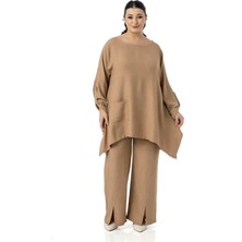 Disentis Modest Büyük Beden Rahat Kesim Bluz Pantolon Siyah Ikili Takım