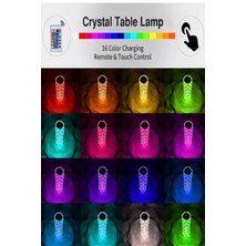 Dekoratif Şarjlı Kristal Masa ve Gece Lambası  Kumandalı Rgb Ayarlanabilir Işık Kristal Lamba