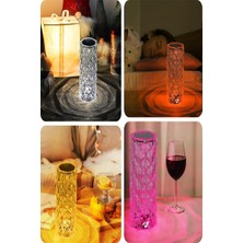 Dekoratif Şarjlı Kristal Masa ve Gece Lambası  Kumandalı Rgb Ayarlanabilir Işık Kristal Lamba