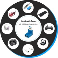 Derwell USB 3.0 Dirsek 90 Derece Bağlantı Aparatı Dönüştürücü Uzatma Yüksek Hızlı Yeni USB 3.0 Sürümü