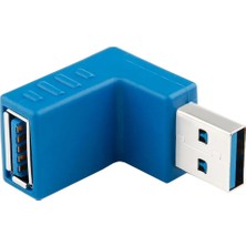 Derwell USB 3.0 Dirsek 90 Derece Bağlantı Aparatı Dönüştürücü Uzatma Yüksek Hızlı Yeni USB 3.0 Sürümü