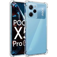 Kzy Poco X5 Pro Kapak ile Uyumlu Kamera Korumalı Airbag Antishock Köşe Korumalı Şeffaf Silikon Kılıf