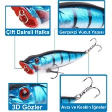 Eagenset Popper Yapay Yem 9 cm – 12 Gram Maket Balık, Suni Yem, 1 Adet Model:4