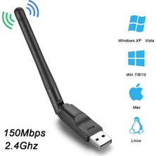 150 Mbps MT7601 Kablosuz Ağ Kartı Mini USB Wifi Adaptörü Lan Wi-Fi Alıcısı Dongle Anten 802.11 Chip