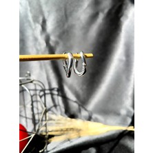 Oval Silver Klipsli Çelik Küpe