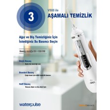 Waterpulse Water Flosser V500 Kablosuz Taşınabilir Ağız Duş Bakım Seti Beyaz