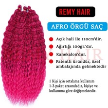 Modlivee Afro Örgüsü Saç - Kızıl Pembe 100gr.