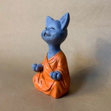 Uretti El Yapımı Kedi Buda Tealight Mumluk 2'li Dekoratif Set