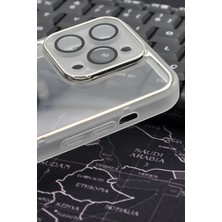 NOVKA Phone Accessories Apple iPhone 12 Pro Max Uyumlu Gri Kenarlı Renkli Yarı Şeffaf Kapak Kılıf Kamera Lens Korumalı