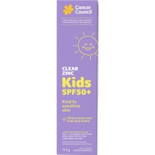 Cancer Council Spf50+ Clear Zinc Kids Sunscreen Çocuklar Için Güneş Kremi 110gr