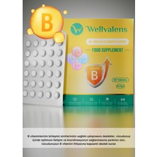 Wellvalens B-Well Compound – Enerji ve Sinir Sistemi Desteği | B1, B2, B3 ve B6 Vitamin Kompleksi | 90 Tablet