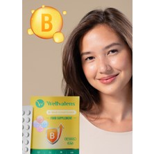 Wellvalens B-Well Compound – Enerji ve Sinir Sistemi Desteği | B1, B2, B3 ve B6 Vitamin Kompleksi | 90 Tablet