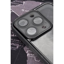 NOVKA Phone Accessories Apple iPhone 12 Pro Uyumlu Siyah Kenarlı Renkli Yarı Şeffaf Kapak Kılıf Kamera Lens Korumalı