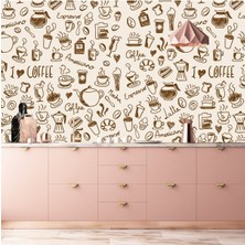 Mutfak Duvar Kaplama Folyo Kendinden Yapışkanlı Kahve 50 cm  x 300 cm