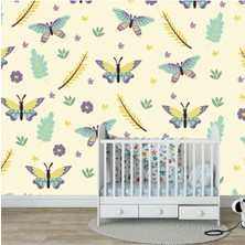 Kelebekler Çocuk Odası Duvar Kaplama Folyo Kendinden Yapışkanlı 50 cm  x 300 cm