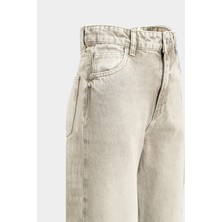 AÇELYAOKCU Yüksek Bel Wed Leg Kar Yıkama Geniş Paça Dikişsiz Jean