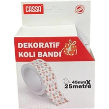 Cassa Dekoratif Koli Bandı  Hediye Paketi Desenli 45MM x 25 M ( 1 Adet )