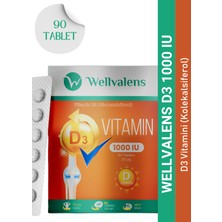 Wellvalens D3 Vitamini 1000 IU – Günlük D Vitamini Takviyesi | 90 Tablet