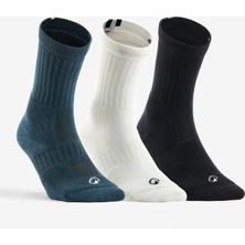 Artengo Tenis Çorabı - Uzun Konçlu - 3 Çift - Mavi/Beyaz/Yeşil - RS 500