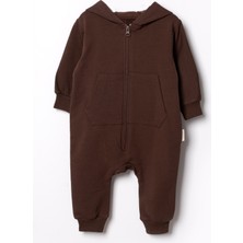 Vauva Kız Erkek Bebek Çocuk Uzun Kollu Kapüşonlu İnce Şardonlu Mevsimlik Tulum
