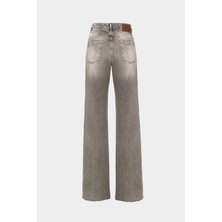 High Waist Wed Leg Kar Yıkama Geniş Paça Dikişsiz Jean