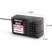 Radiolink R6F 6 Kanal Uzaktan Kumanda Alıcısı (RC6GS,RC4GS,T8FB,T8S Ile Uyumludur)