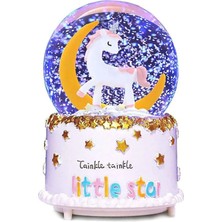 Halvey Kar Küresi Unicorn Ay Temalı Işıklı ve Sesli