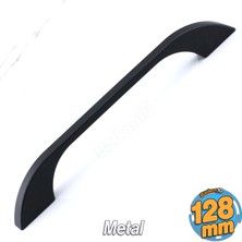 Badem10 Ezgi Metal Siyah Kulp 128 mm Mobilya Çekmece Mutfak Dolabı Dolap Kapak Kulpları Kulb Kulpu 12.8 cm
