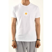 David&Gerenzo Papatya Nakış Detaylı Bisiklet Yaka T Shirt