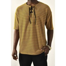 David&Gerenzo Bağcıklı Yaka Detaylı Oversize Tshirt