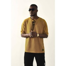 David&Gerenzo Bağcıklı Yaka Detaylı Oversize Tshirt