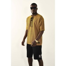 David&Gerenzo Bağcıklı Yaka Detaylı Oversize Tshirt
