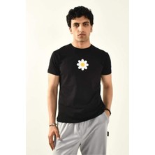 David&Gerenzo Papatya Nakış Detaylı Bisiklet Yaka T Shirt