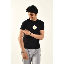 David&Gerenzo Papatya Nakış Detaylı Bisiklet Yaka T Shirt