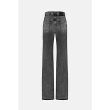 High Waist Wed Leg Kar Yıkama Geniş Paça Dikişsiz Jean