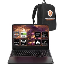 Lenovo Ideapad Gaming 3 Amd Ryzen 5 5500H 32GB 4tb SSD RTX2050/4GB 15.6" Fhd 144Hz Fdos Taşınabilir Bilgisayar & Per4 Çanta 82K202BRTXP330