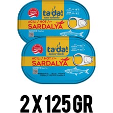 Tada Acılı Sardalya Konserve 2 x 125 gr (Hazır Yemek.ton Balığı.şarküteri Deniz Ürünleri.hazır Konserve.)