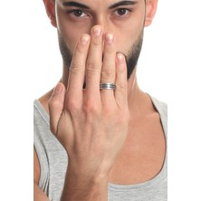 Labalaba Erkek Antik Gümüş Kaplama 3 Sıra Kral Zinciri Yüzük