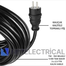 Netelectrical Elektrikli Araba Şarj Uzatma Kablosu (Siyah, 5 Metre)