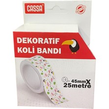 Cassa Dekoratif Koli Bandı  Kuğu  Desenli 45MM x 25 M ( 1 Adet )