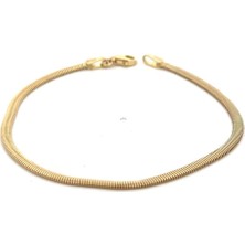 Altınöz Mücevherat Klasik Balıksırtı Model Sade Yeşil Altın Bileklik