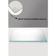 Şeffaf Saydam Temperli Cam Kesme Tahtası - Cam Kesme Tablası 20*30 Cm