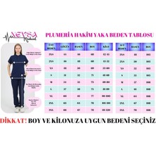 Nevsa Plumeria Hakim Yaka Indigo  Uniforma (Likralı) 2xs - Takım - Hayır Isim Yazılmasın