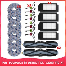 Ecehooesly Ana Yan Fırça Filtre Pedleri X1, Omnı T10 Turbo Vakum Yedek Temizleme Kitlerine Uygundur (Yurt Dışından)