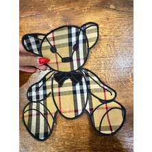 Gönülden Tasarım Ekose Kareli Ayı Arma Dikiş Aplike 20X16 cm