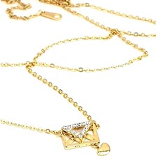 Ose Shop Gümüş üzerine altın kaplama aşk mektubu minimal kolye