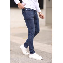 Erkek Jean Slim Fit Dar Paça Likralı Esnek Kot Pantolon